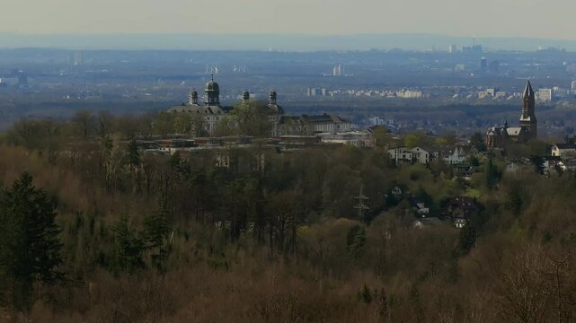 historic bensberg in germany and cologne in the background 4k 25fps video