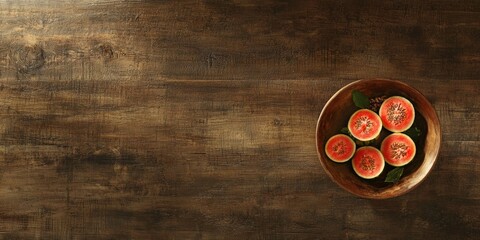 a bowl of fresh figs on a wooden table 