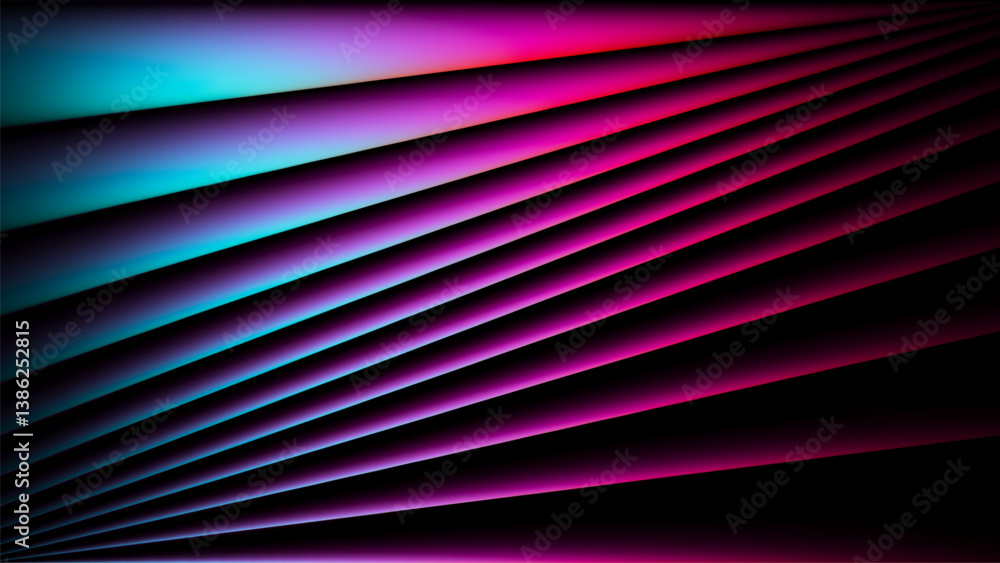 Aufkleber vibrant sharp diagonal rays in glowing intensity neon colors slice through the darkness. futuristic 