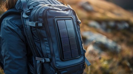a close up of a person with a back pack 