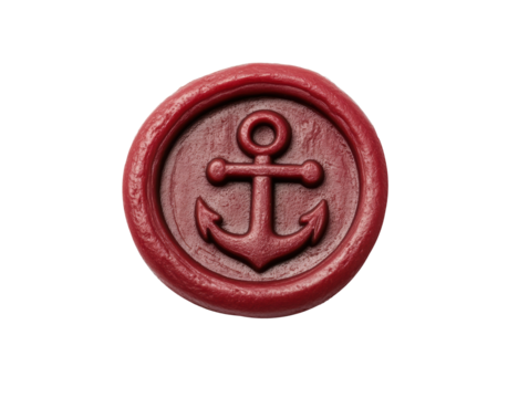 Anchor wax seal for nautical themed invitations and crafts, cut out