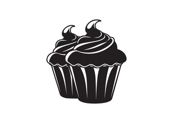 Cupcakes  silhouette vector