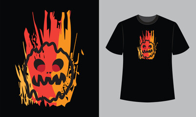 Pumpkin Face, Halloween Monster, Scary, funny, Ghost face, cartoon, Pumpkin Faces, Ghost, Smile, Happiness, Happy  illustration t-shirt design 