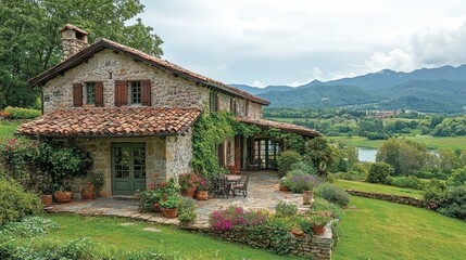 Stone House with Breathtaking Mountain Lake View