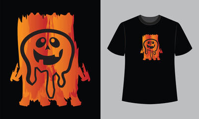 Pumpkin Face, Halloween Monster, Scary, funny, Ghost face, cartoon, Pumpkin Faces, Ghost, Smile, Happiness, Happy  illustration t-shirt design 