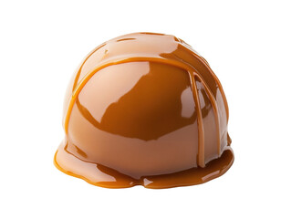 Delicious caramel dome dessert for creative presentations, cut out