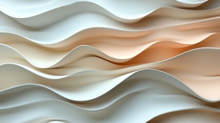 Obraz premium Abstract Wave Pattern: Serene Beige and White Undulations