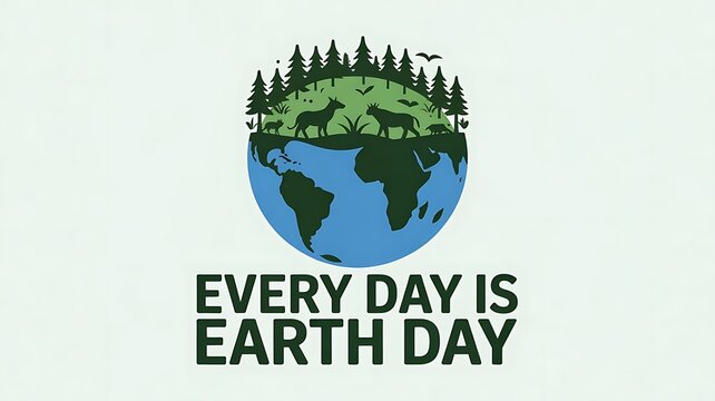 Every day is an Earth Day web banner, an Earth day social media post, a concept of Save The Planet, sustainability and environmental protection, April 22, Happy Earth Day, created with generative ai