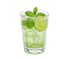 Sparkling Lime and Mint Iced Drink.
