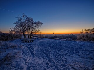Beautiful sunset light overlooking the river in Nizhny Novgorod.