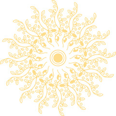 Intricate Floral Mandala Design, Ornate Floral Line Art