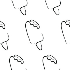 pattern with a simple ice cream on a stick icon drawn with several lines in line art style