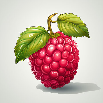 raspberry fruit isolated game art 