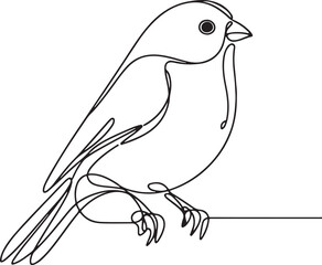 Minimalist Canary Bird Line Art Design