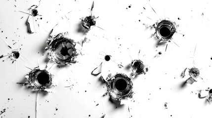 Bullet holes vector illustration on white. Vector Illustration eps10.
