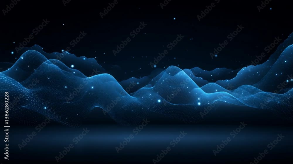 Poster abstract web cloud technology background with bright glowing elements generative ai