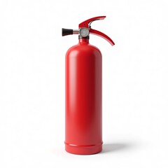 Obraz premium red fire extinguisher isolated on white background, mockup with no label ready for branding