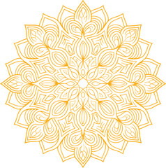 Yellow Ornamental Mandala Pattern on White Background. colorful mandala,yellow mandala, golden mandala, golden mandala art, coloring mandala design,simple colour mandala