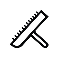 Black Outline Vector PNG Illustration of a Window Squeegee Cleaning Tool