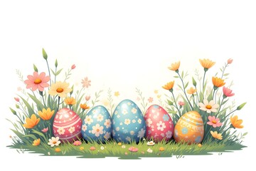 easter eggs in grass