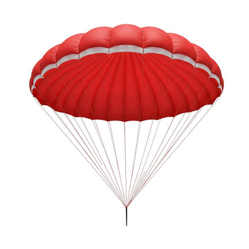 Red Parachute. clipart isolated on transparent background