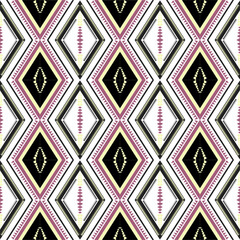Geometric Ethnic Oriental Seamless Pattern Traditional Design for Background, Carpet, Wallpaper, Clothing, Wrapping, Batik, Vector, Illustration, Embroidery Style	
