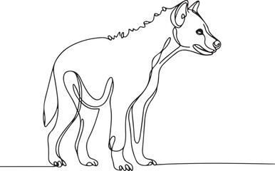 Hyena Line Drawing Vector Art. Minimalist Wildlife Illustration