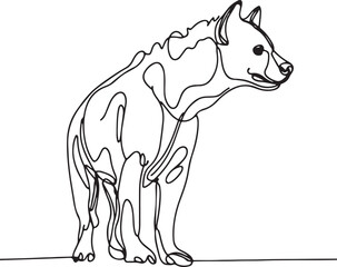 Hyena Line Drawing Vector Art. Minimalist Wildlife Illustration