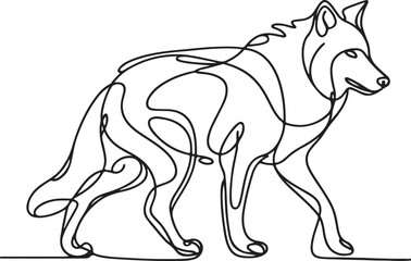 Wolf Line Drawing Vector. Intricate Artwork for Creative Projects