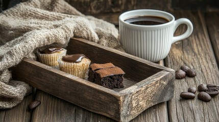 Handcrafted Dessert Arrangement on Rustic Wooden Table