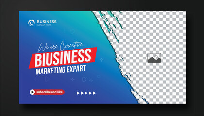 Creative business YouTube video thumbnail or social media web banner and corporate YouTube thumbnail design template	