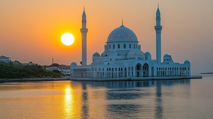 Majestic Sunset at the Grand Mosque