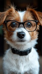 Adorable Dog Wearing Glasses