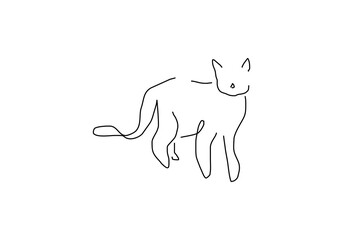 minimalist line art illustration of a cat