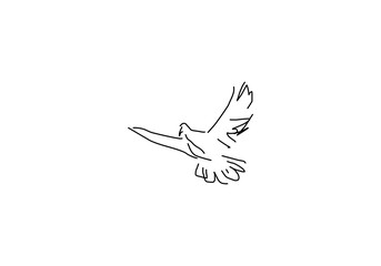 Simple line art illustration of a dove