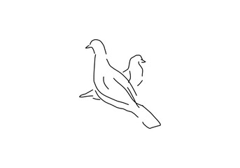 Simple line art illustration of a dove