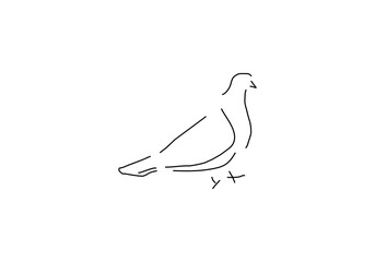 Simple line art illustration of a dove