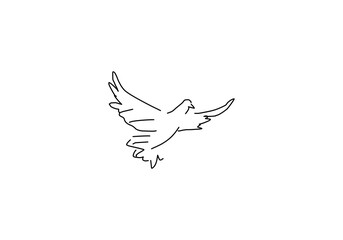Simple line art illustration of a dove