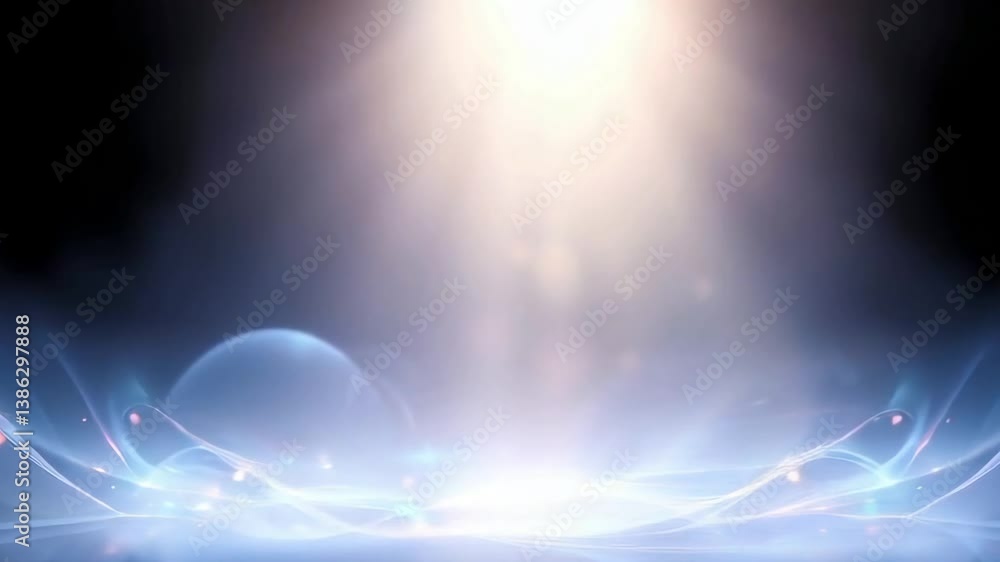 Poster abstract blurred blue background with waves and refractions