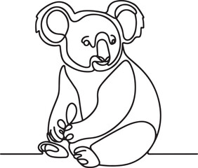Koala Line Drawing Vector Art