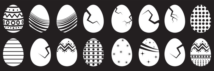 Easter Eggs with Realistic ornament pattern, Vector