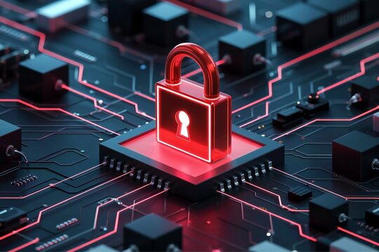 Cybersecurity, AI powered security, artificial intelligence, futuristic digital technology, internet privacy and data protection