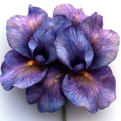 Blooming iris botanical illustration view high resolution photo