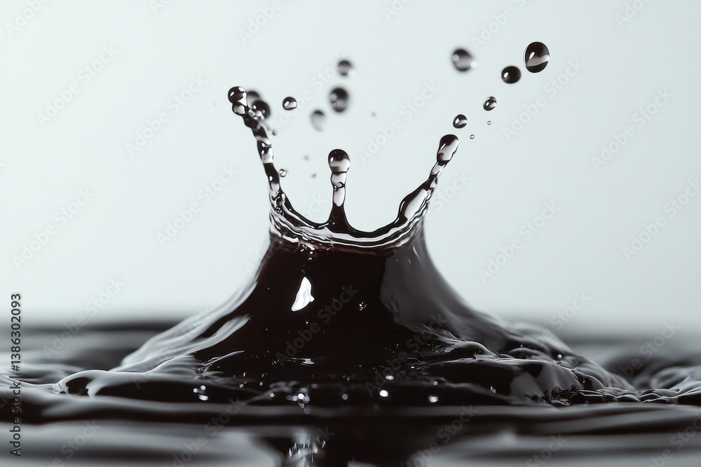 Poster water splashing from a surface at high speed showcasing intricate droplets and ripples during a dyna