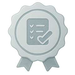 Platinum To-Do List Badge with Checkmark Symbol

