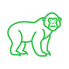 Obraz premium Endangered Species, Bornean Orangutan icon, vector