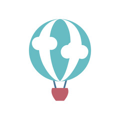 vector illustration of a flying balloon