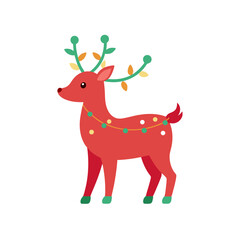 christmas reindeer on white background