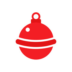 red christmas ball with ribbon
