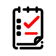 Checklist with tick icon for educational themes, simple style - education icon